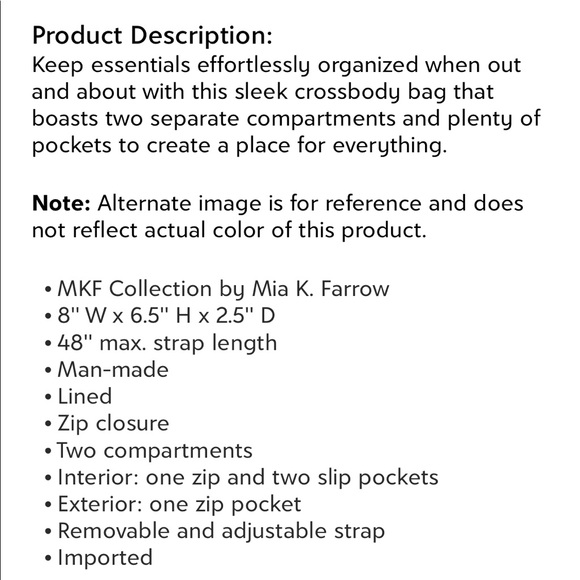 Black Cara Crossbody bag MKF Mia K. adjustable removable strap 2 pocket clutch - Picture 4 of 9